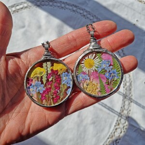 Pressed Flower Terrarium Necklace: Swedish Summer Dream Jewelry