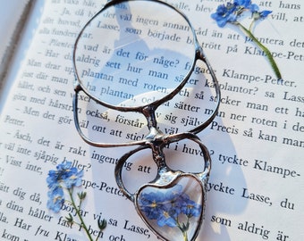 Forget Me Not Magnifying Glass Necklace: Swedish Copper Pendant