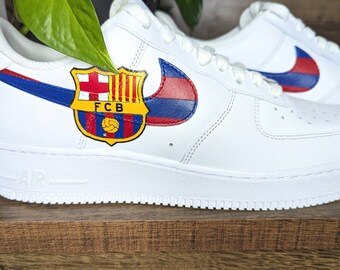 FC Barcelona Painted Air Force 1 Sneakers