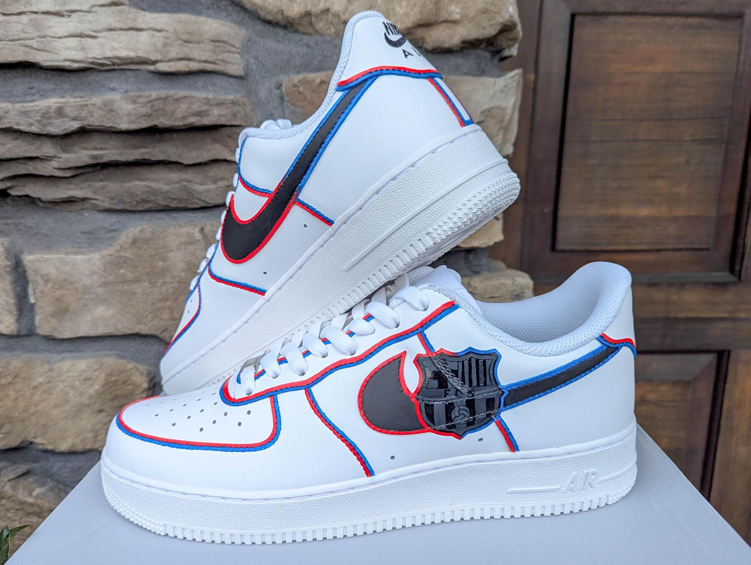 FC Barcelona Auswärtstrikot Bemalte Air Force Sneakers