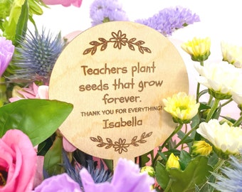 Teacher Gifts | Gift Stake For Flower Bouquets | Personalised Teacher Present Ideas| End Of School Gifts | Nursery Teacher Thank You Gift