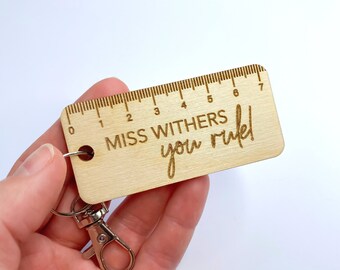 Personalised "You Rule!" Teacher Keyring - Gift Ideas For Teachers, Teaching Assistants & Nursery Teachers - Customised With Name