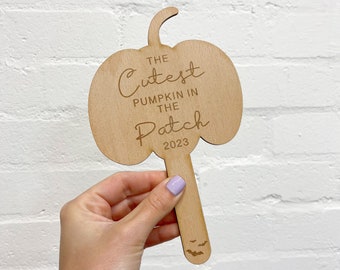 The Cutest Pumpkin In The Patch Paddle | Halloween Photo Props | Pumpkin Picking Photo Paddle