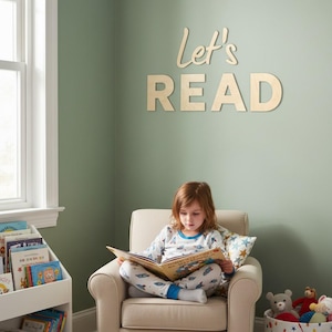 Let's Read Wooden Sign | Nursery & Playroom Wall Decor