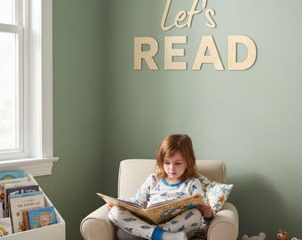 Let's Read Wooden Sign | Nursery & Playroom Wall Decor