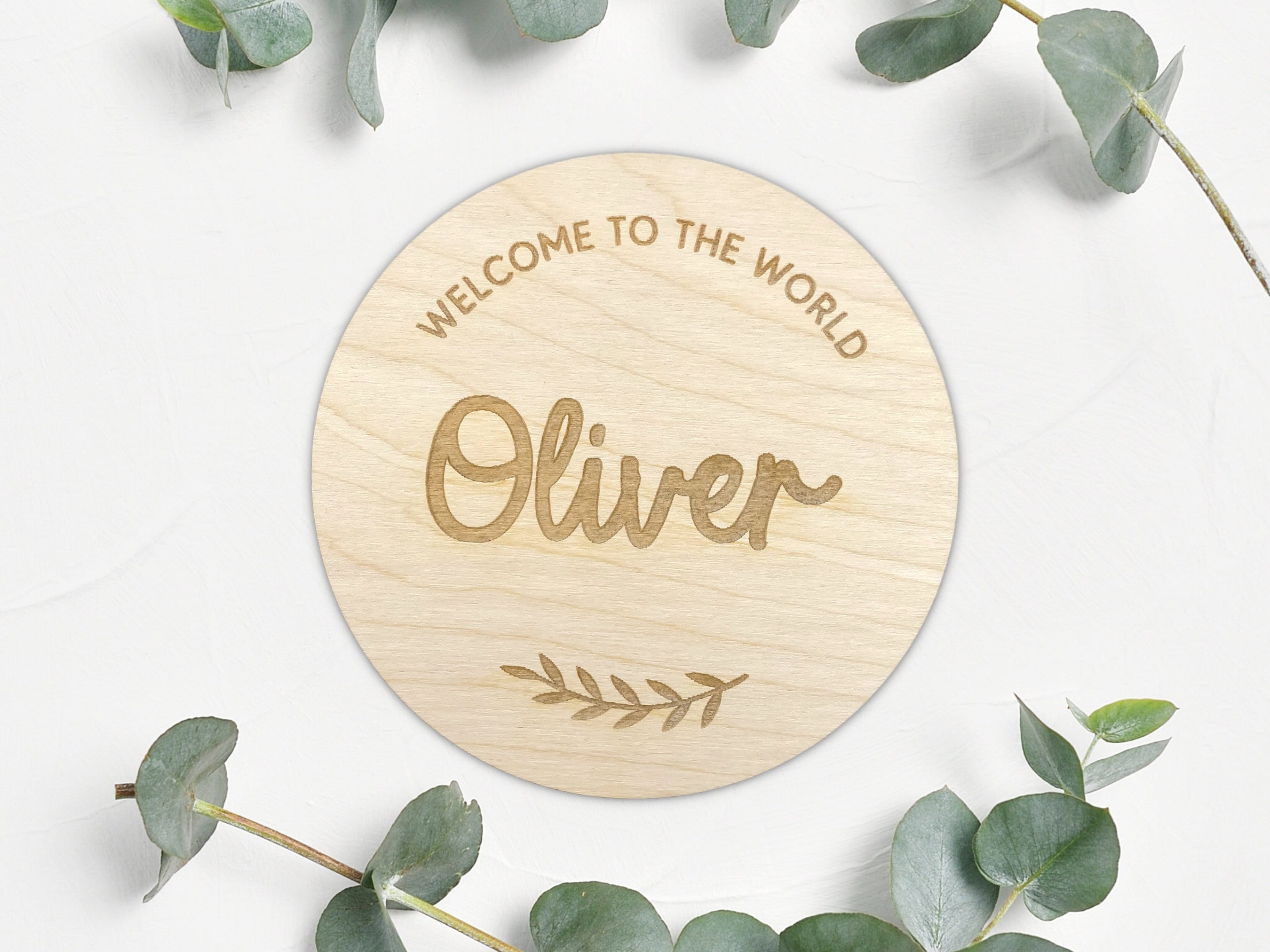 Baby Arrival Sign | Welcome to the World Disc | Wooden Baby ...