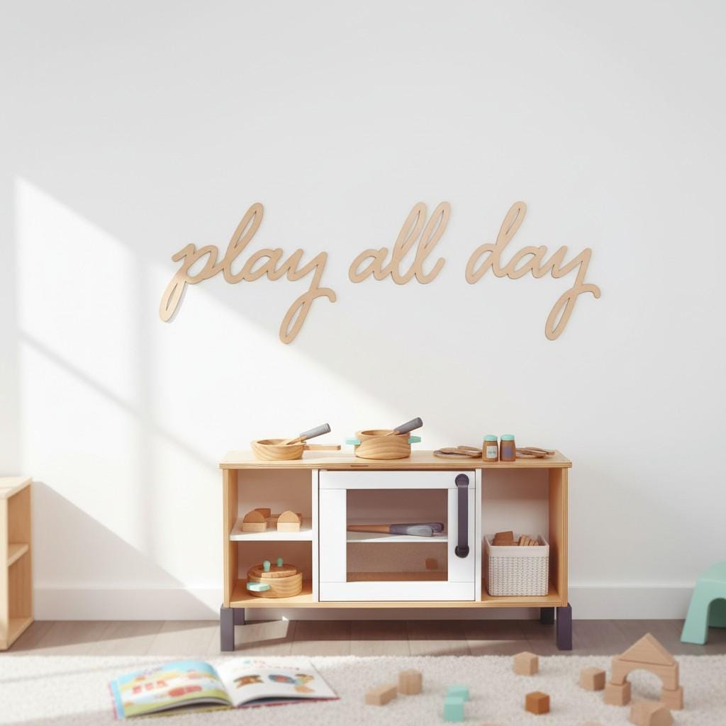 Play Room Lettering Play All Day Sign | Wall Lettering | Wooden Nursery Sign | Nursery ...