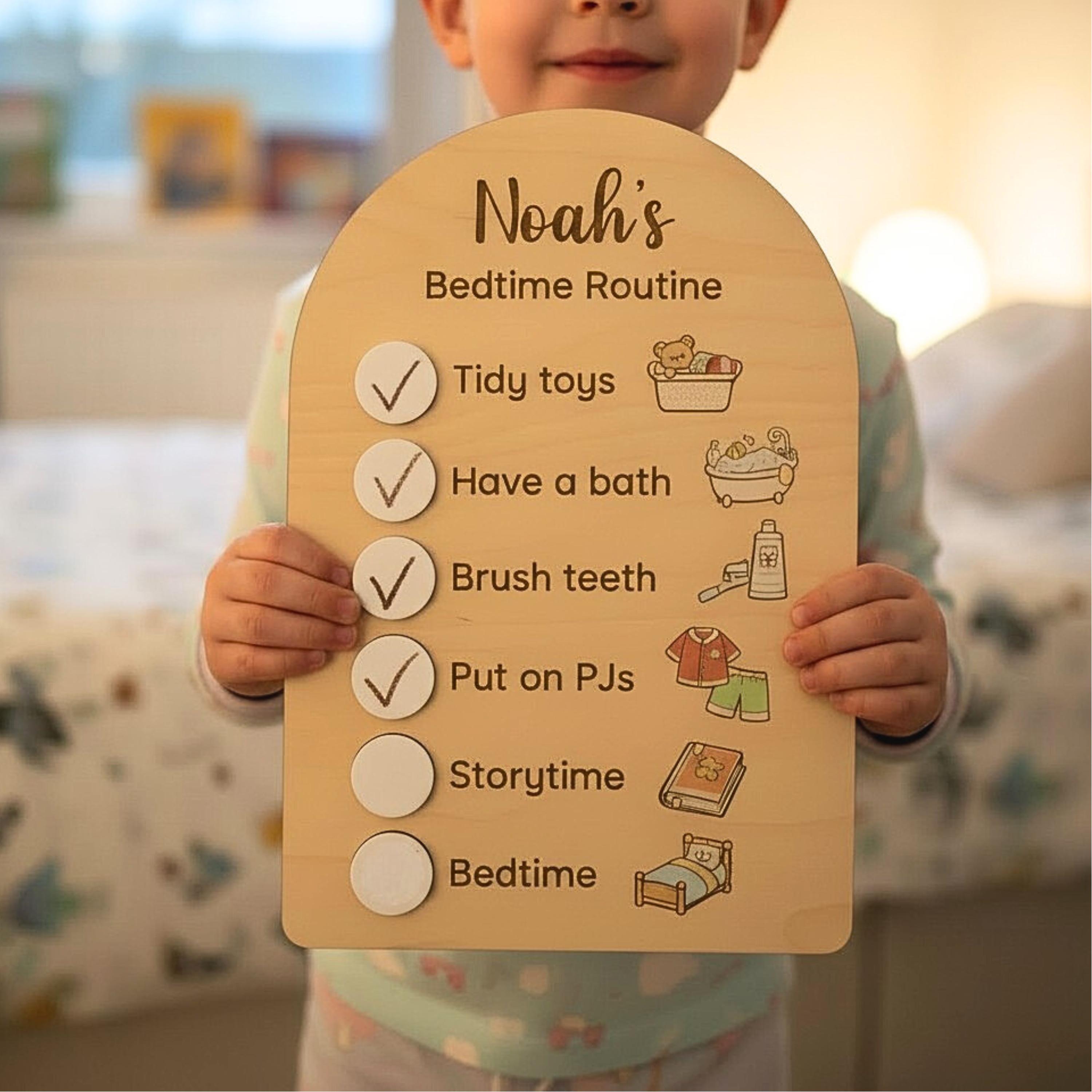 Personalised Bedtime Routine Chart Personalised Toddler Bedtime Routine Chart | Custom Name Montessori ...