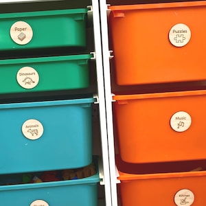 Toy Box Storage Tags - Wooden Trofast Labels - Playroom Decor ...