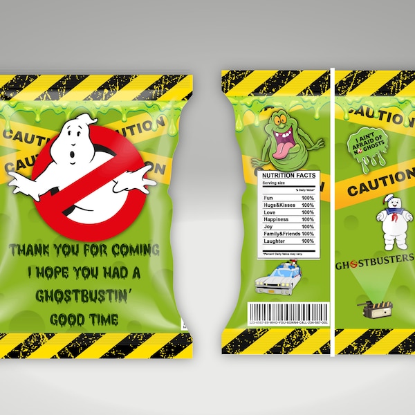 Ghostbusters Party Favours Crisp Bags Sweet Treats Digital Download Print At Home