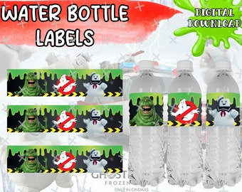 Ghostbusters Theme Party Water Bottle Labels 2 Designs Digital Download