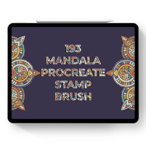 Zestaw 193 znaczków, znaczki Procreate, pędzle Procreate, zestaw znaczków Mandala, pędzle Ethnic iPad, znaczki Mystic, znaczek tatuażu Mandala