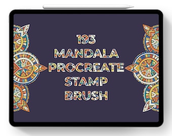 193 Stamps bundle, Procreate stamps, Procreate brushes, Mandala stamps set, Ethnic iPad brushes, Mystic stamps, Mandala tattoo stamp