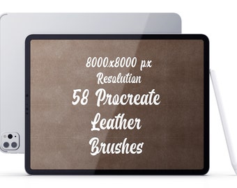 Ensemble de 58 brosses, brosses Procreate, ensemble de brosses en cuir, brosses iPad, brosse en tissu, brosse pour sac