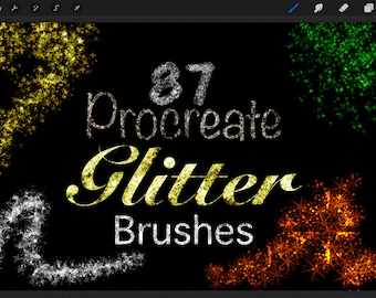 87 Procreate Glitter Brushes, Sparkly Glitter Brushes for Procreate, Nail Art, Cloth brush
