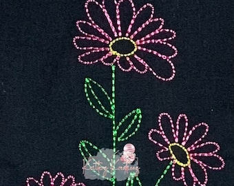 Aster Embroidery Design. September Birth Month Flower. Flower Embroidery Design. 4 Sizes.