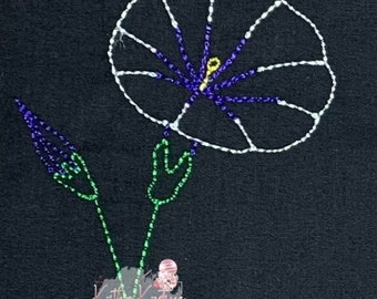 Diseño de bordado Morning Glory. Flor del mes de nacimiento de septiembre. Diseño de bordado de flores. 4 tamaños.