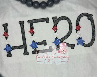 Hero Stars Sketchy Embroidery Font. Stars Embroidery Font. Sketchy Embroidery Font. Machine Embroidery Design. NOW INCLUDES BX format