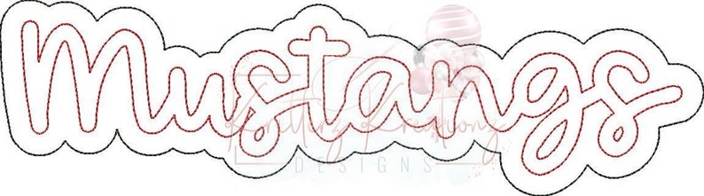 Mustangs Double Applique Design. Mustangs Offset Applique Design ...