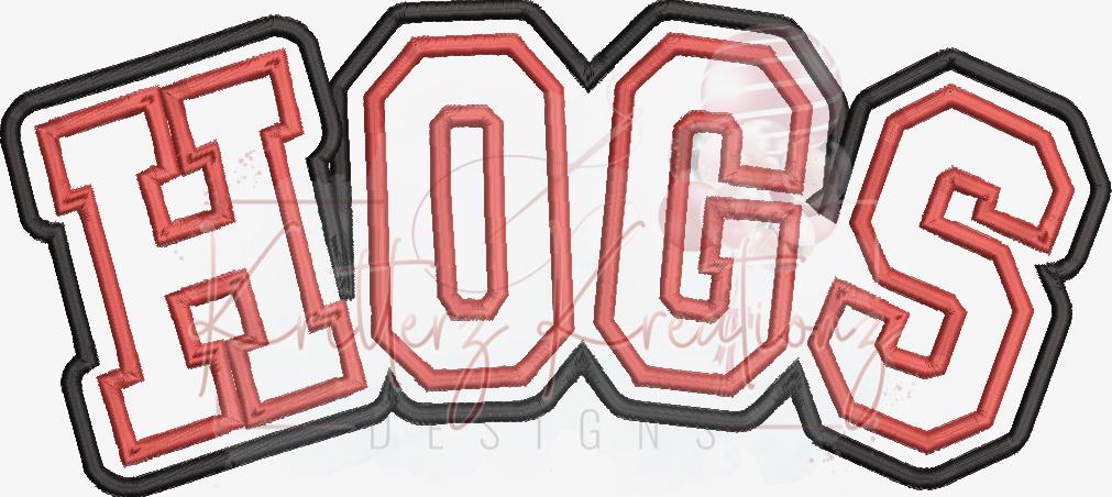Hogs Varsity Double Applique Design. Hogs Varsity Offset Applique ...