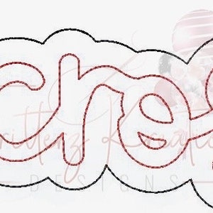 Puede incluir: Un contorno en blanco y negro de la palabra "Lacrosse" en una fuente cursiva. La palabra está delineada con una línea discontinua roja.