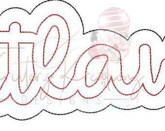 Outlaws Double Applique Design. Outlaws Offset Applique Design. School Mascot Design. Applique Design. Digital Embroidery Design. 8 Sizes.