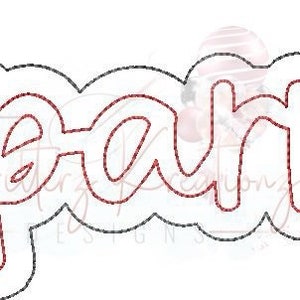 May include: A white, cloud-shaped design with the word "Chaparral" in a red, cursive font. The text is outlined in black with a dashed stitch effect, suggesting an embroidered patch or applique.