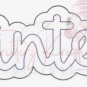 May include: A black and white outline of the word "Painters" in a whimsical, handwritten style. The letters are stylized and have a rounded, bubbly appearance.