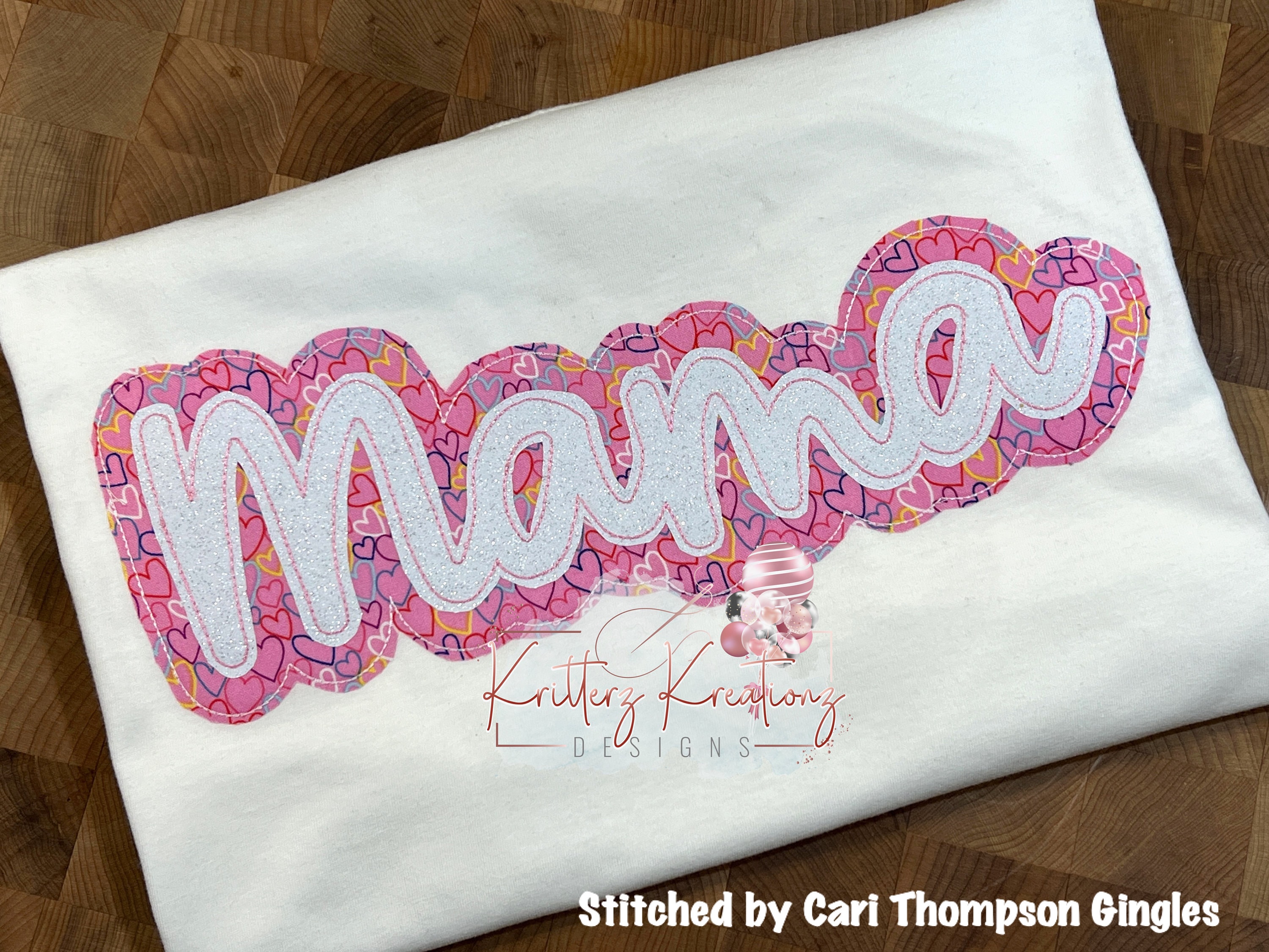 Mama Double Applique Design. Mama Offset Applique Design. Mom Name ...