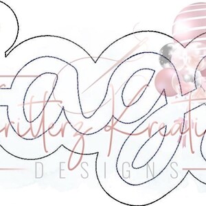 May include: A black and white outline of the word "Love" in a cursive font. The word is stylized with a large, rounded "L" and a smaller, more delicate "o" and "v" intertwined.