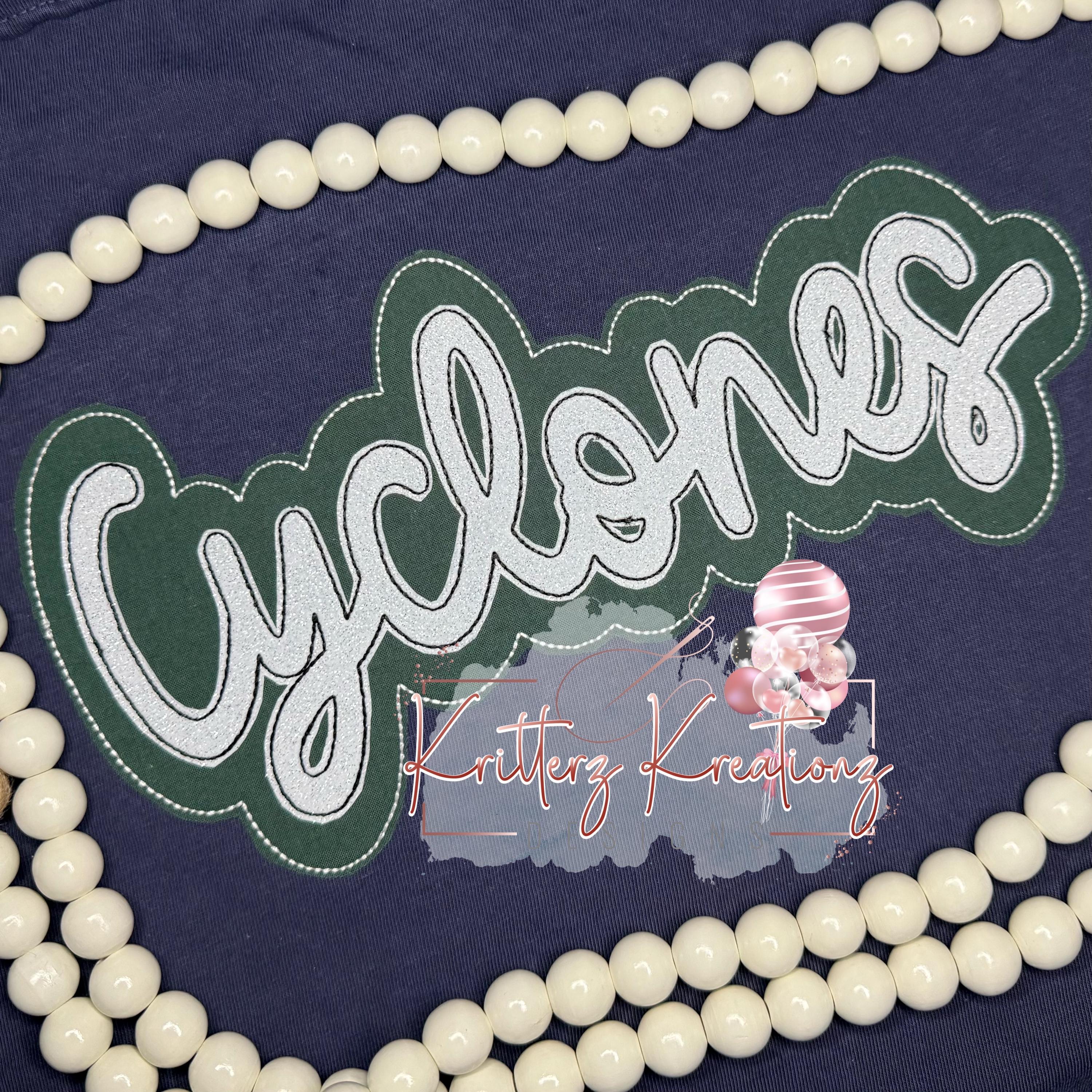 Cyclones Double Applique Design. Cyclones Offset Applique Design ...