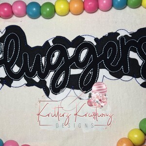 Diseño de apliques de los Sluggers, bordado de mascota escolar con puntada de frijol (descarga digital)