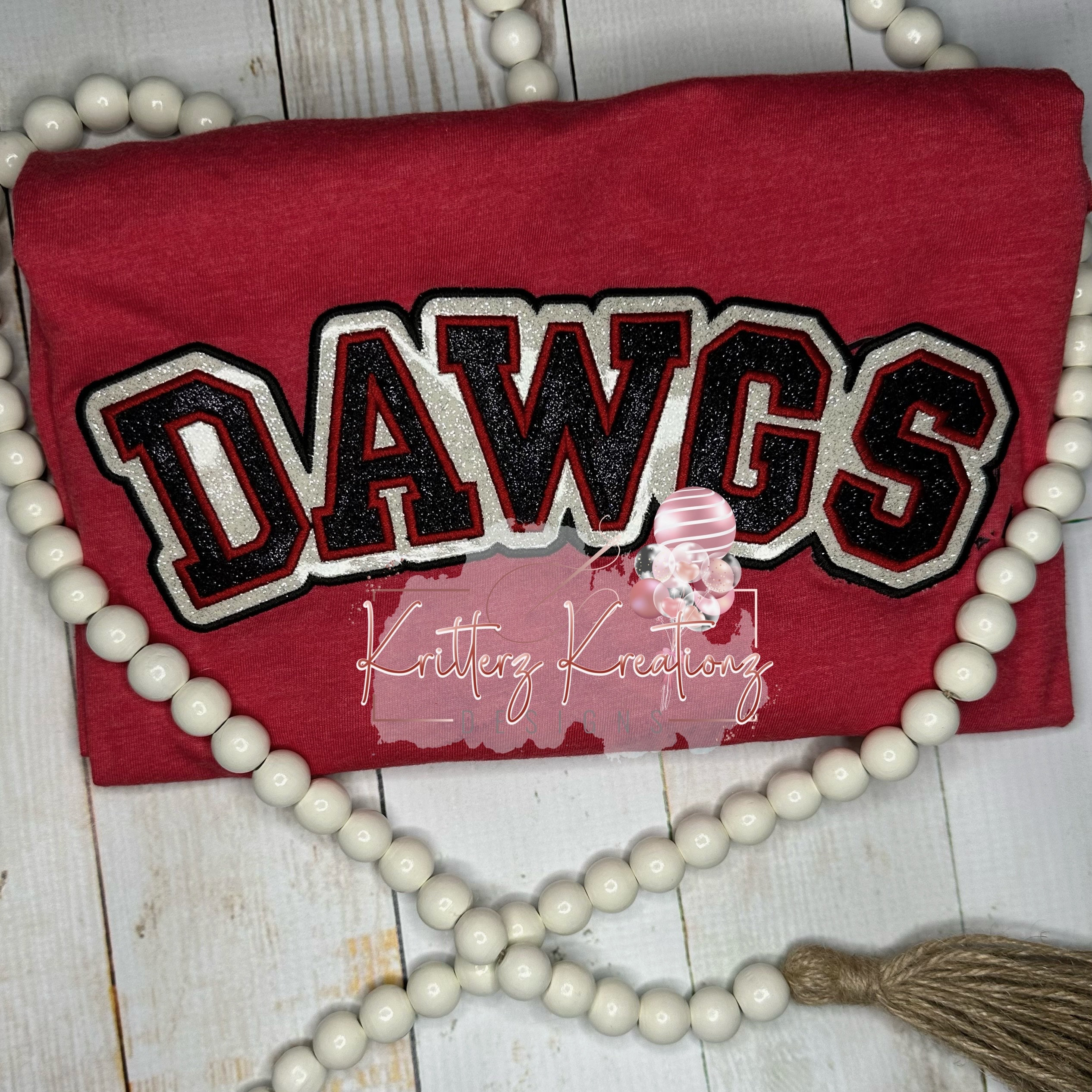 Dawgs Varsity Double Applique Design. Dawgs Varsity Offset Applique Design. School Mascot Design. Applique Design. Digital Embroidery Design