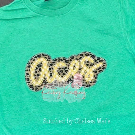Aces Double Applique Aces Offset Applique School
