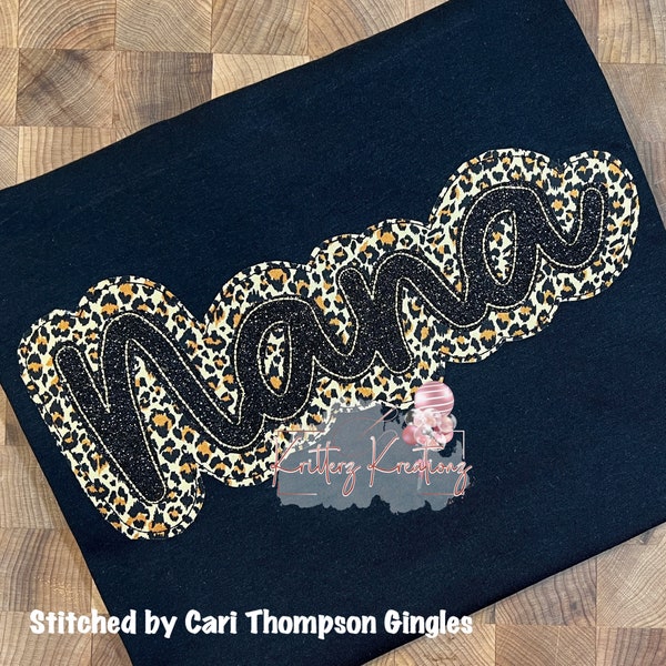 Nana Double Applique Design. Nana Offset Applique Design. Grandma Name Design. Applique Design. Digital Embroidery Design. 8 Sizes.