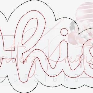 Può includere: Un file di taglio digitale per una macchina da taglio Cricut o Silhouette. Il design è per la parola "Ria" in un font corsivo con un contorno decorativo.