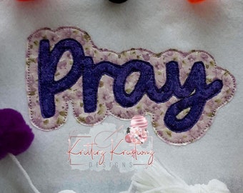 Pray Double Applique Design. Pray Offset Applique Design. Church Shirt Design. Applique Design. Digital Embroidery Design. 8 Sizes.