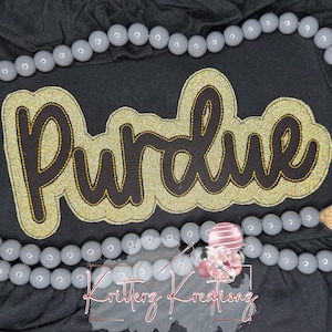 Purdue Bean Stitch Double Applique Design. Purdue Bean Stitch Offset Applique Design. School Mascot Design. Digital Embroidery Design.