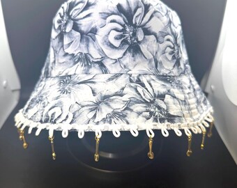 Gold Spoons Bucket Hat / Festival Hat / Rave Hat with charms