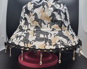 Horse and Spoons Bucket Hat / Festival Hat / Rave Hat with charms