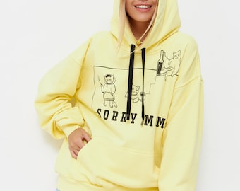 Women's kangaroo hoodie, Unisex Cat Peeking Hoodie,oversized hoodie, printed hoodie, Animal Lover Hoodie, Funny Cat Hoodie