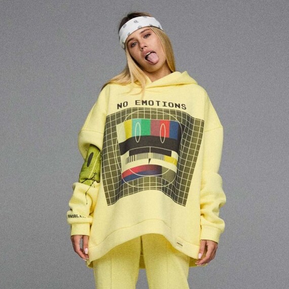 Yellow Hoodie Women s Hoodie Women s Wear Comfort Wear Designer Sweater Plus Size Sweater Hoodie Printed Sweatshirt Etsy Australia