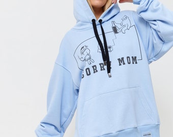 Unisex Cat Peeking Hoodie, Women's kangaroo hoodie, Oversized hoodie, printed hoodie, Animal Lover Hoodie, Funny Cat Hoodie