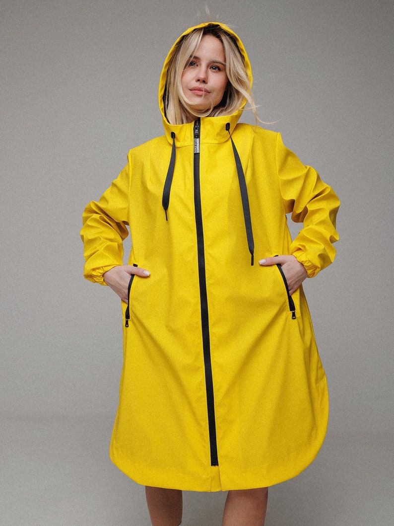 Bright Raincoat, Yellow Women's Raincoat, Raincoat, Waterproof Women's