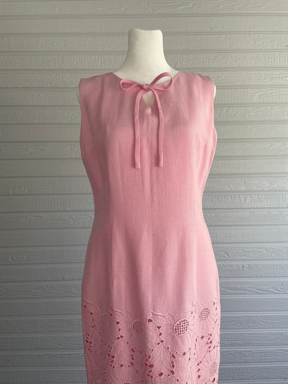 1950s 1960s Erwastil Petal Pink Pencil Day Dress … - image 3