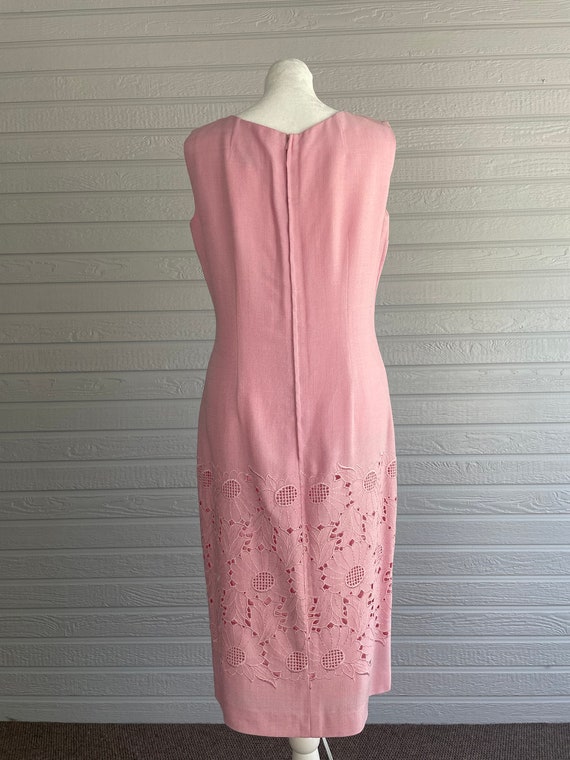 1950s 1960s Erwastil Petal Pink Pencil Day Dress … - image 2