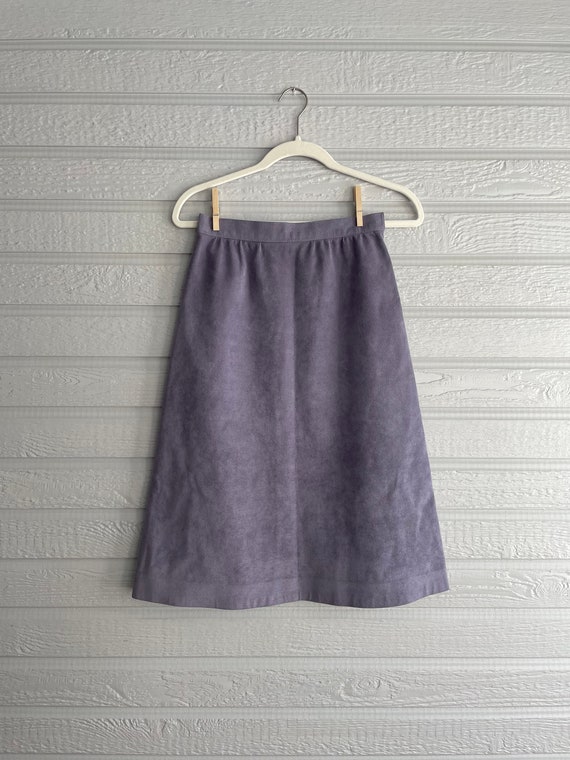 1960s Purple Lavender Suede A Line Skirt Small