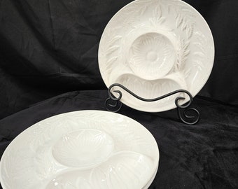 Juego de 3 platos de alcachofa vintage de cerámica de California de 10,25" de diámetro.