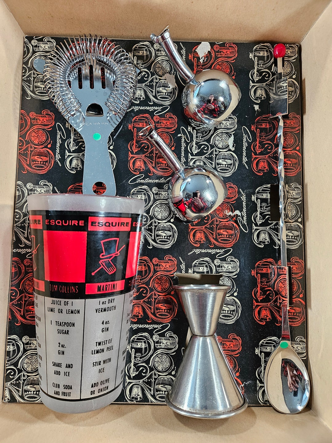 Vintage MCM 6 Piece Bartenders Cocktail Making Tool Set - Etsy