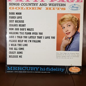 Vintage Vinyl Record, Patti Page, sings Country and Western (22)